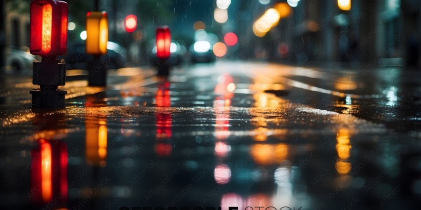 Rainy Street at Night