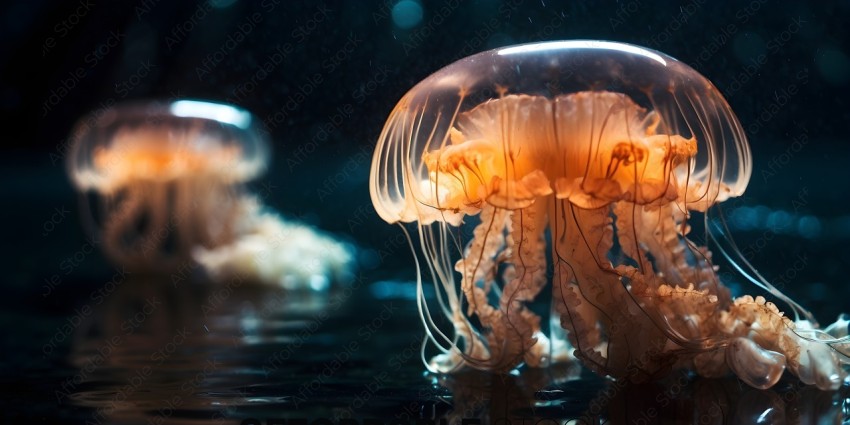 A close up of a jellyfish in the water