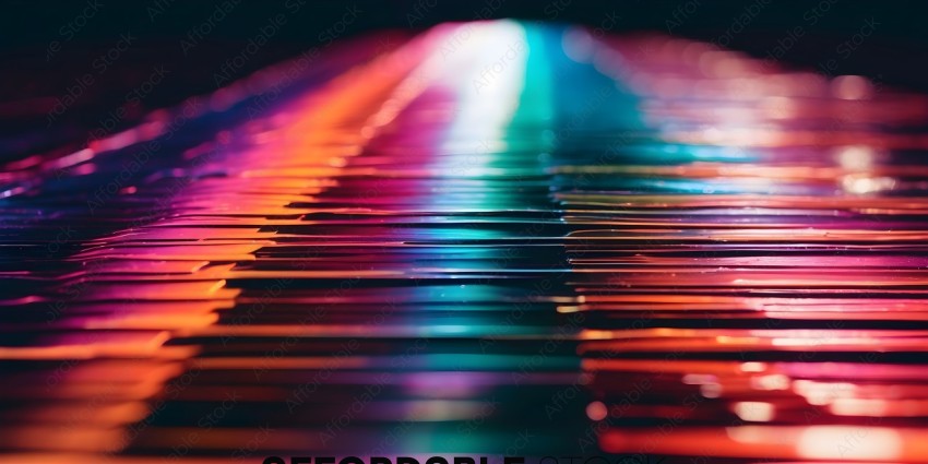 A rainbow colored piano keyboard