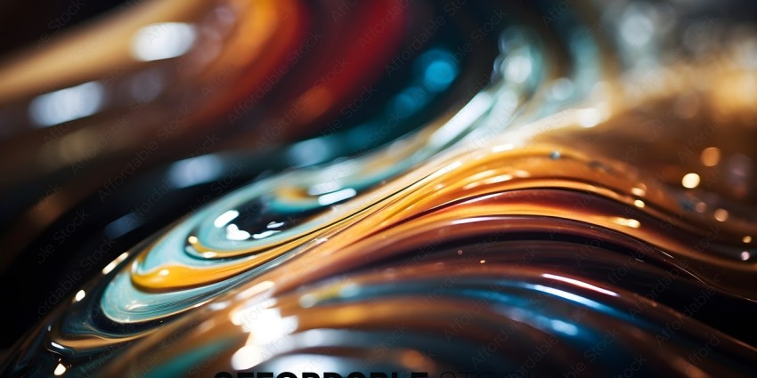 A close up of a colorful, swirling liquid