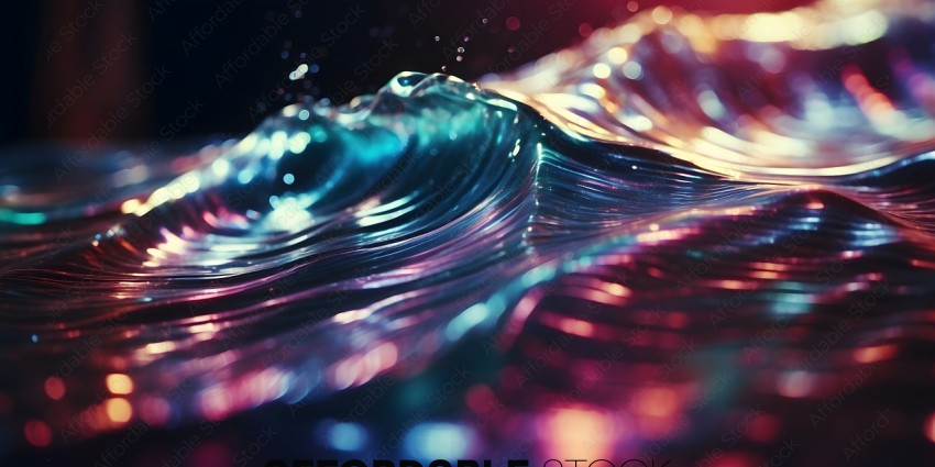 A colorful, abstract wave