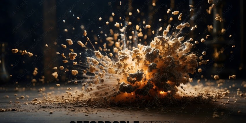 Explosion of a powdery substance