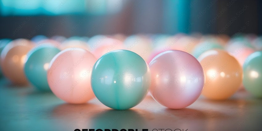 A group of colorful balls on a table