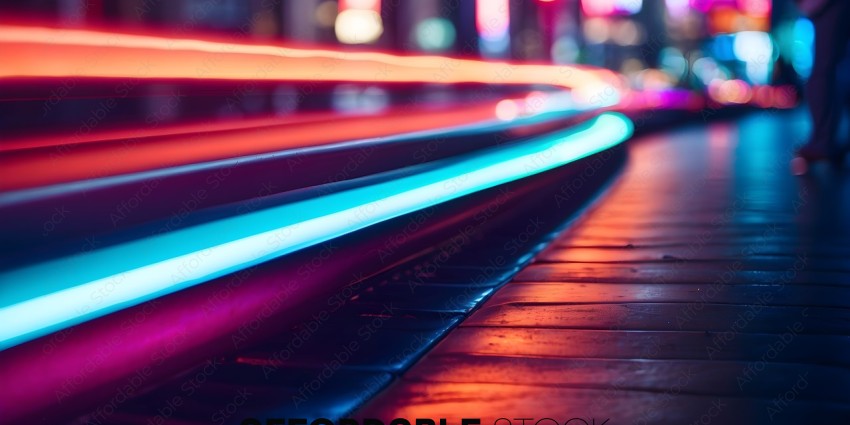 A colorful, blurry photo of a train track