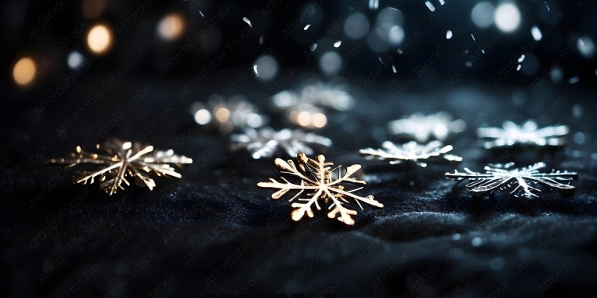Snowflakes on a black background