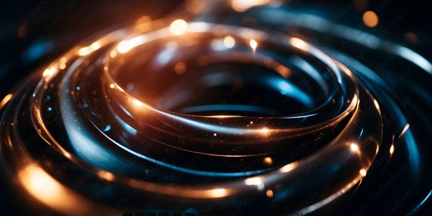 A close up of a ring with a reflection of light