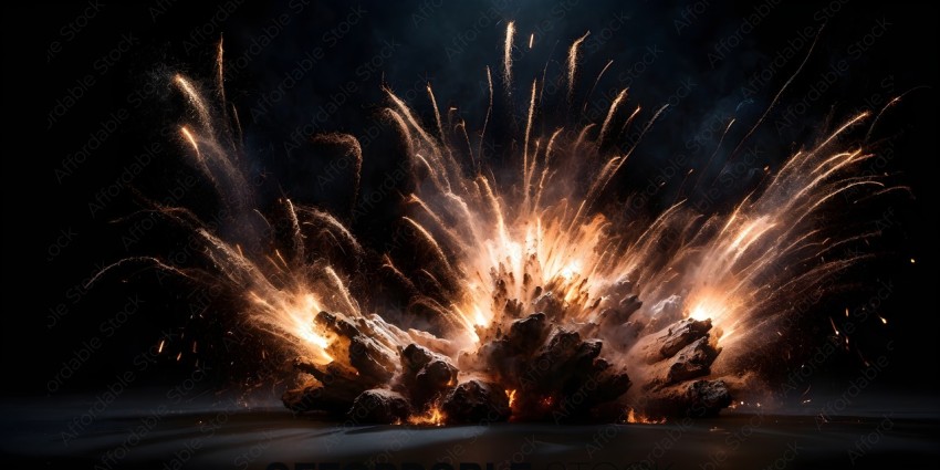 Fireworks Exploding in the Dark