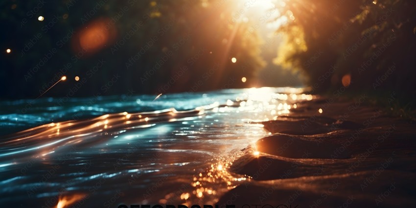 Sunlight reflecting off of water