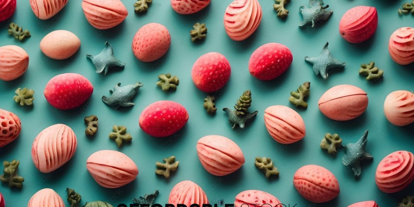 Pink and Green Fruit Cake Decorations