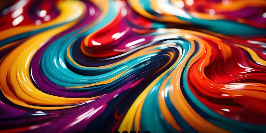 A colorful, swirling, abstract painting