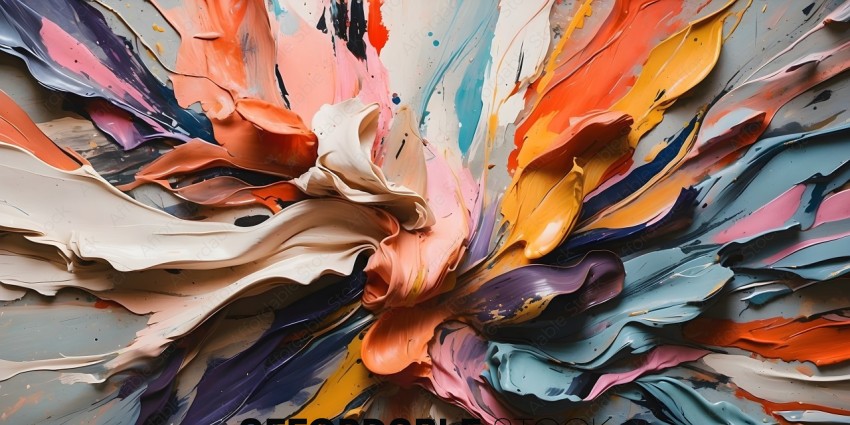Painted artwork with various colors