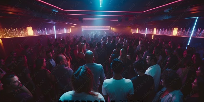 A large crowd of people in a club