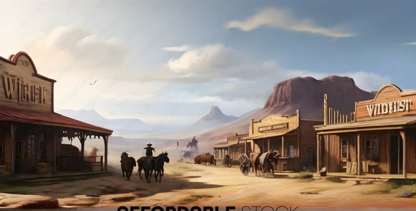 Wild West Town Illustration