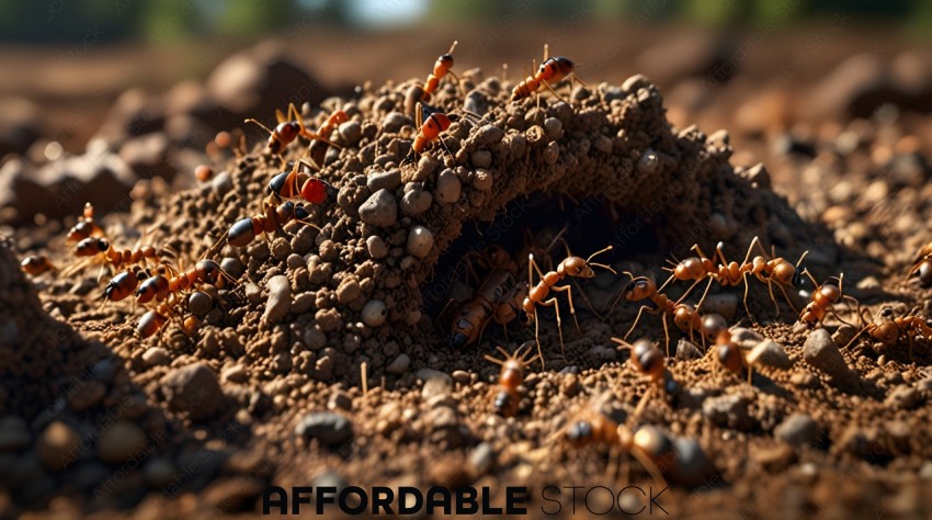 Ants in a nest