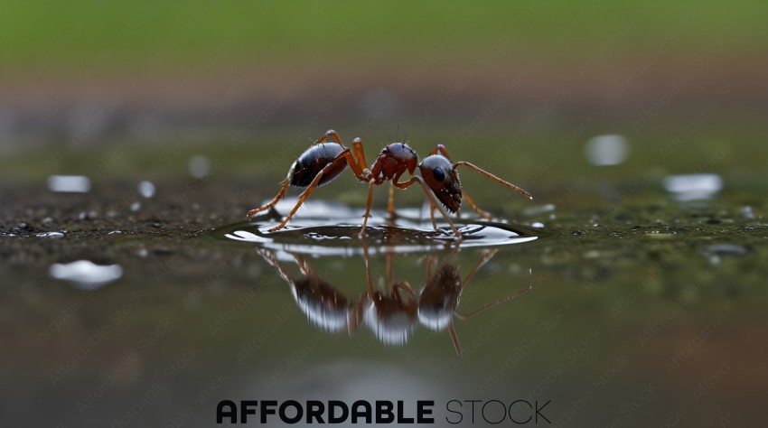 Two Ants Walking Across Water