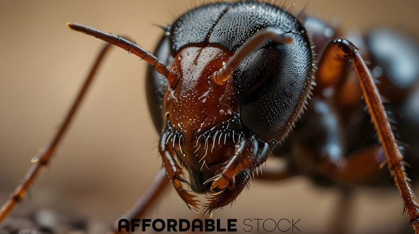 A close up of a bee's face