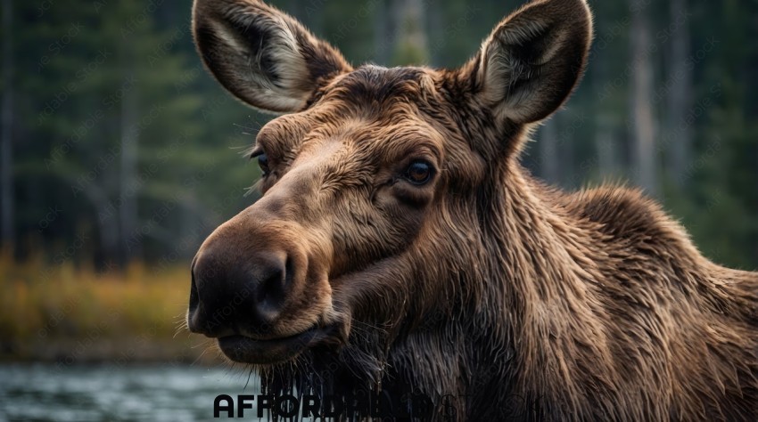A moose with a long beard and a brown nose