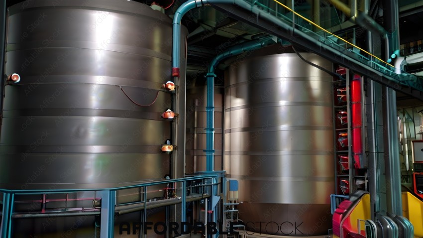 Industrial Fermentation Tanks in Facility