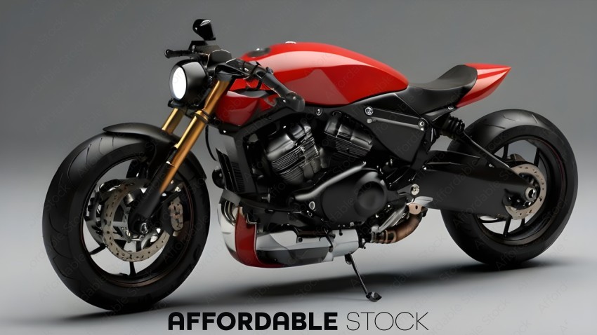 Red and Black Custom Motorcycle