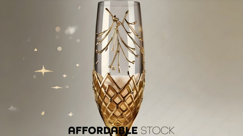 Elegant Champagne Glass with Golden Accents