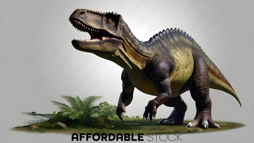 Realistic 3D Rendered Tyrannosaurus Rex on a Plain