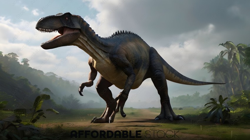 Realistic Tyrannosaurus Rex in Natural Habitat