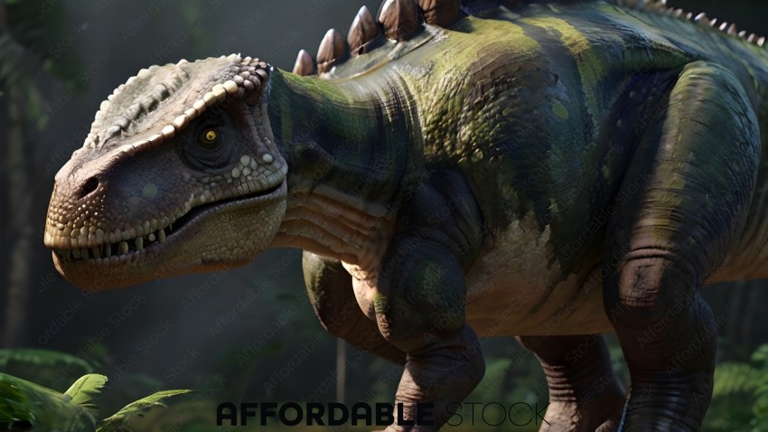 Realistic 3D Model of a Dinosaur in Natural Habitat