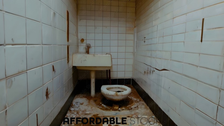 Abandoned Dirty Bathroom Interior
