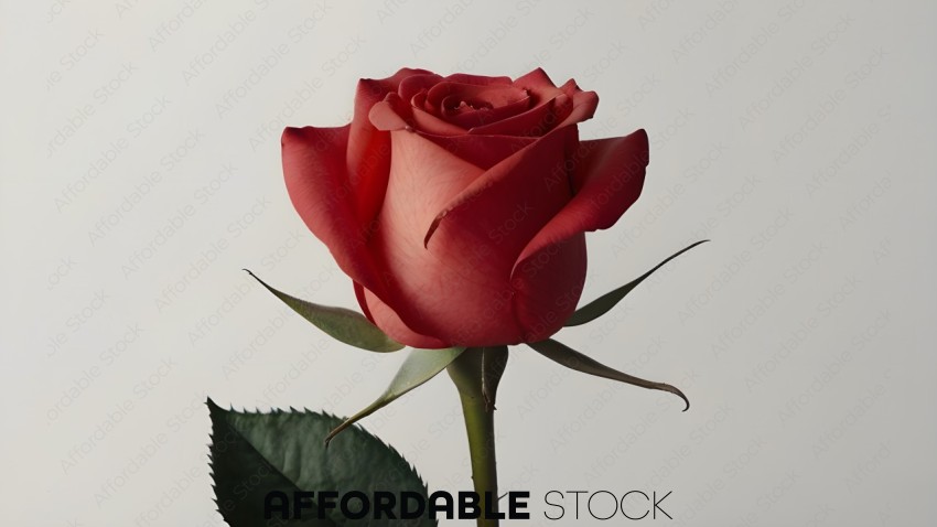 A single rose with green stem