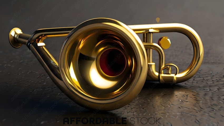 Gold Brass Trombone with Red Reflector