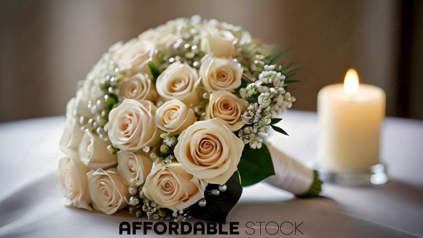 White Roses in a Bouquet