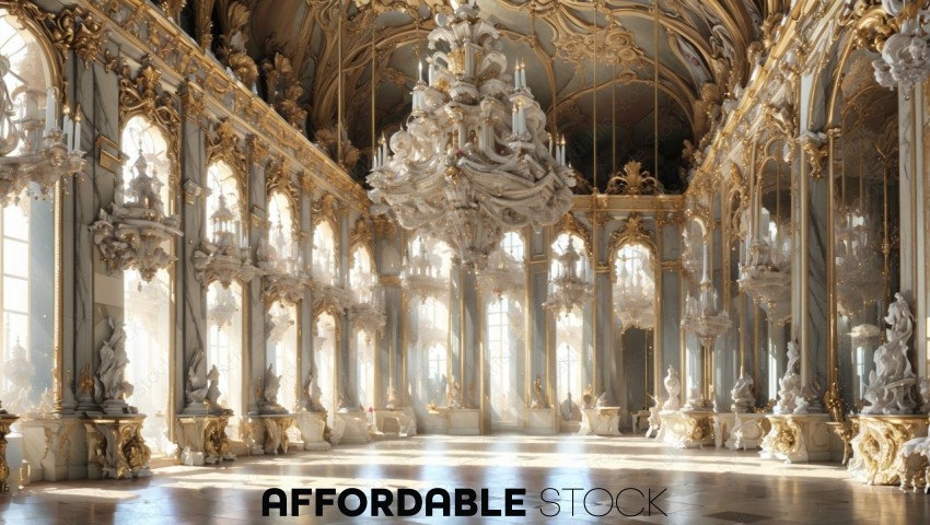 Sunlit Grand Baroque Interior