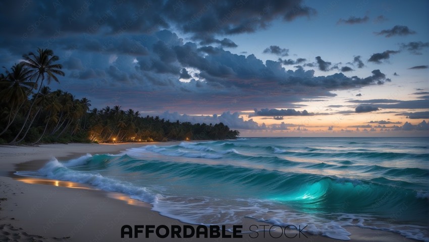 Tropical Beach at Twilight