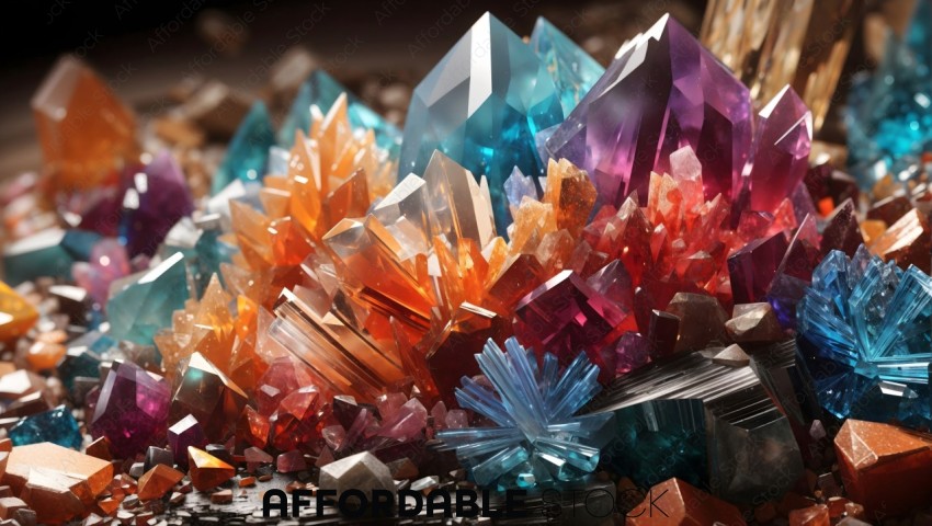 Colorful Crystal 3D Render