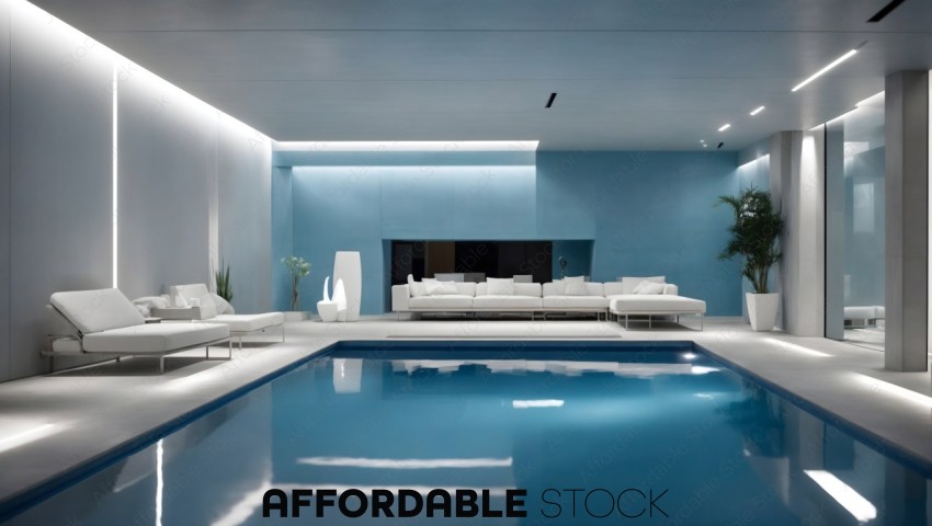 Modern Indoor Pool in Luxurious Setting