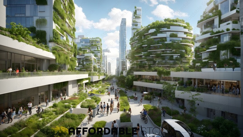 Futuristic Eco-Friendly Urban Landscape