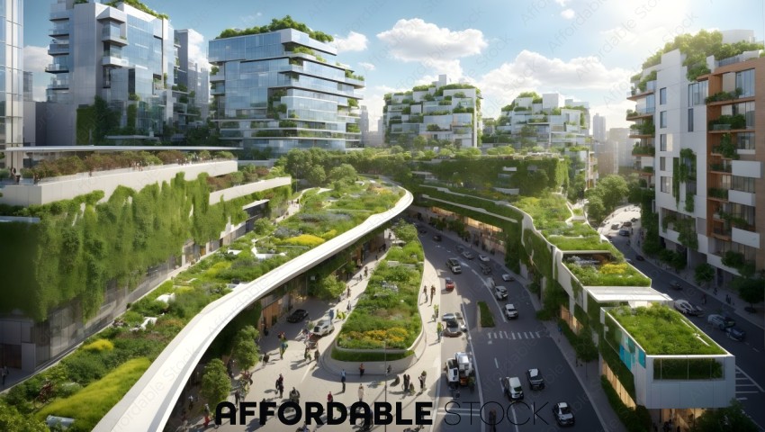 Futuristic Eco-Friendly Urban Landscape