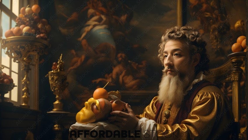 Renaissance Nobleman with Opulent Fruit