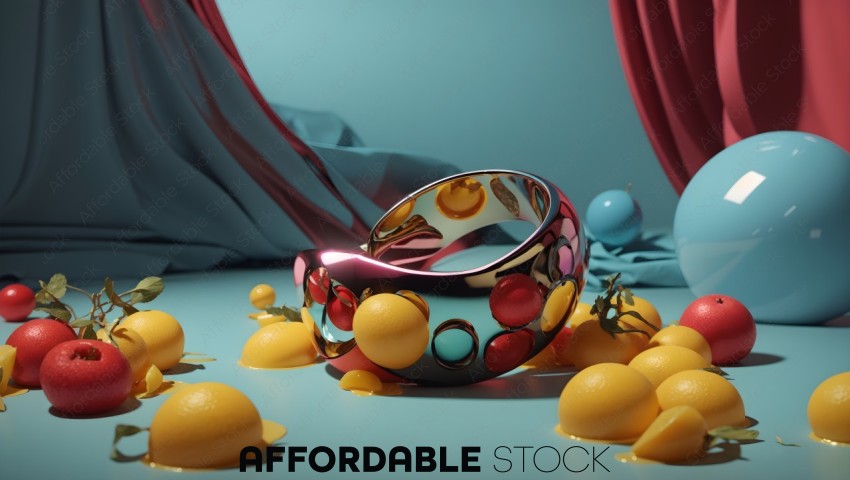 Fruit-themed 3D Abstract Art