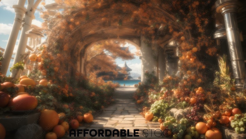 Enchanted Autumn Fruit Garden Archway