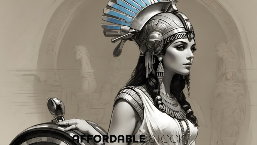 Elegant Digital Art of a Mythical Egyptian Queen