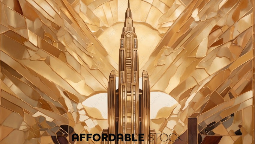 Abstract 3D Art Deco Architectural Design