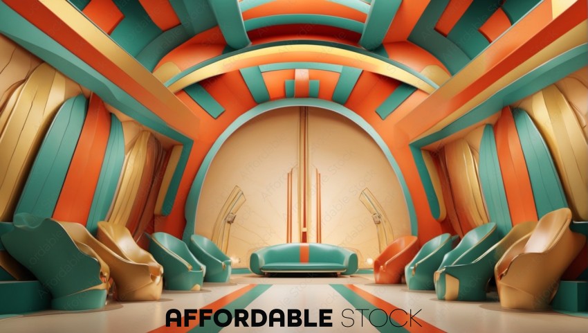 Futuristic Abstract Lounge Interior