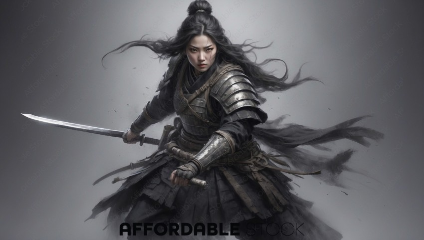 Female Warrior in Combat Armor