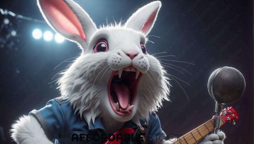 Rockstar Rabbit Character Performing