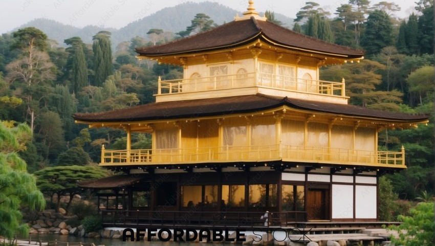 Golden Pavilion Temple by Lake