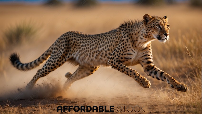 Cheetah Sprinting in Natural Habitat