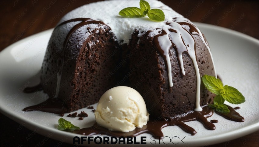 Chocolate Lava Cake with Vanilla Ice Cream