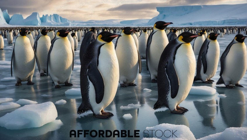 Emperor Penguins on Antarctic Ice