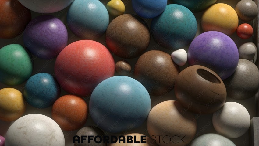 Colorful Spheres and Vase 3D Rendering